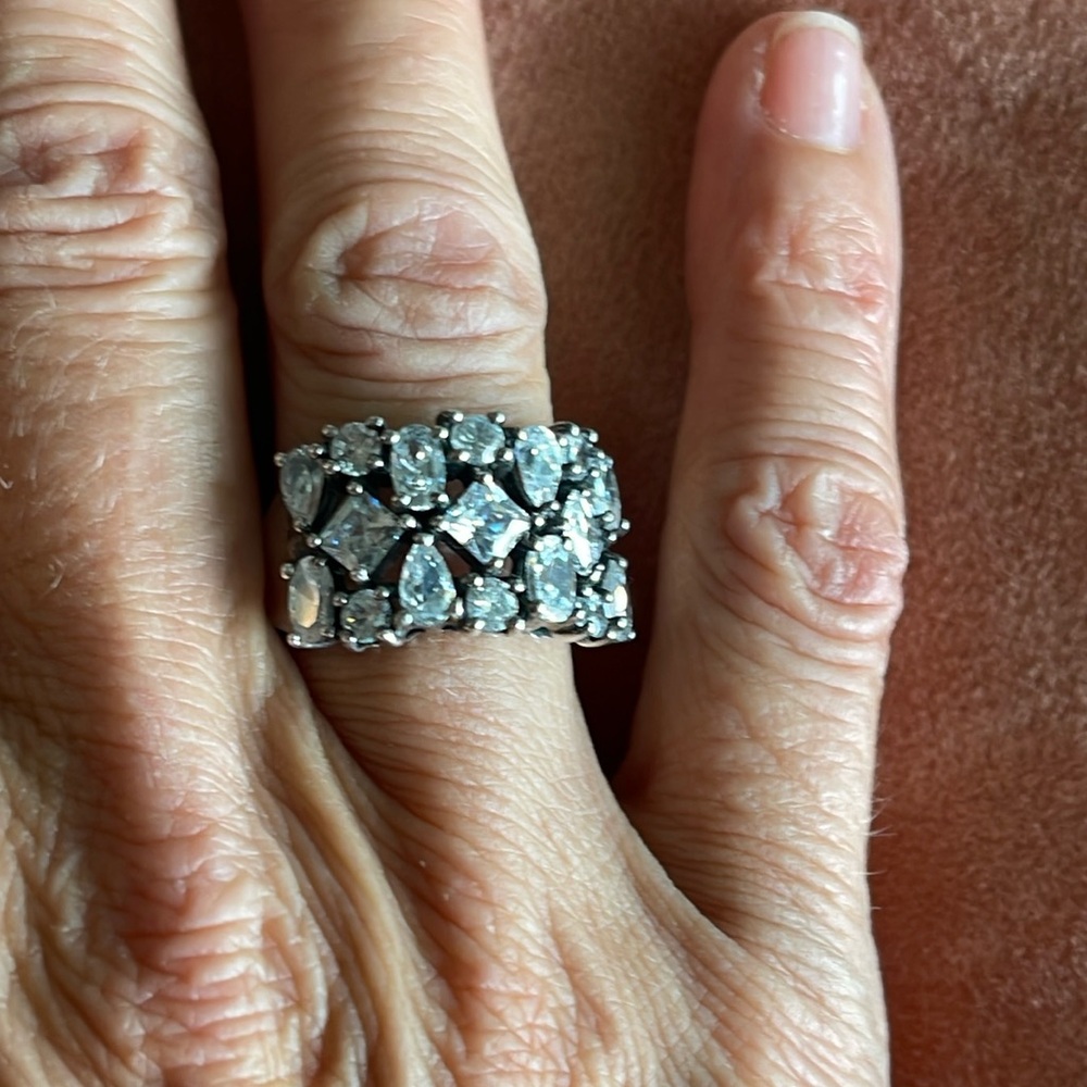 Silpada 'COSMO' Cubic Zirconia Sterling Silver Ring R2385 Size 7